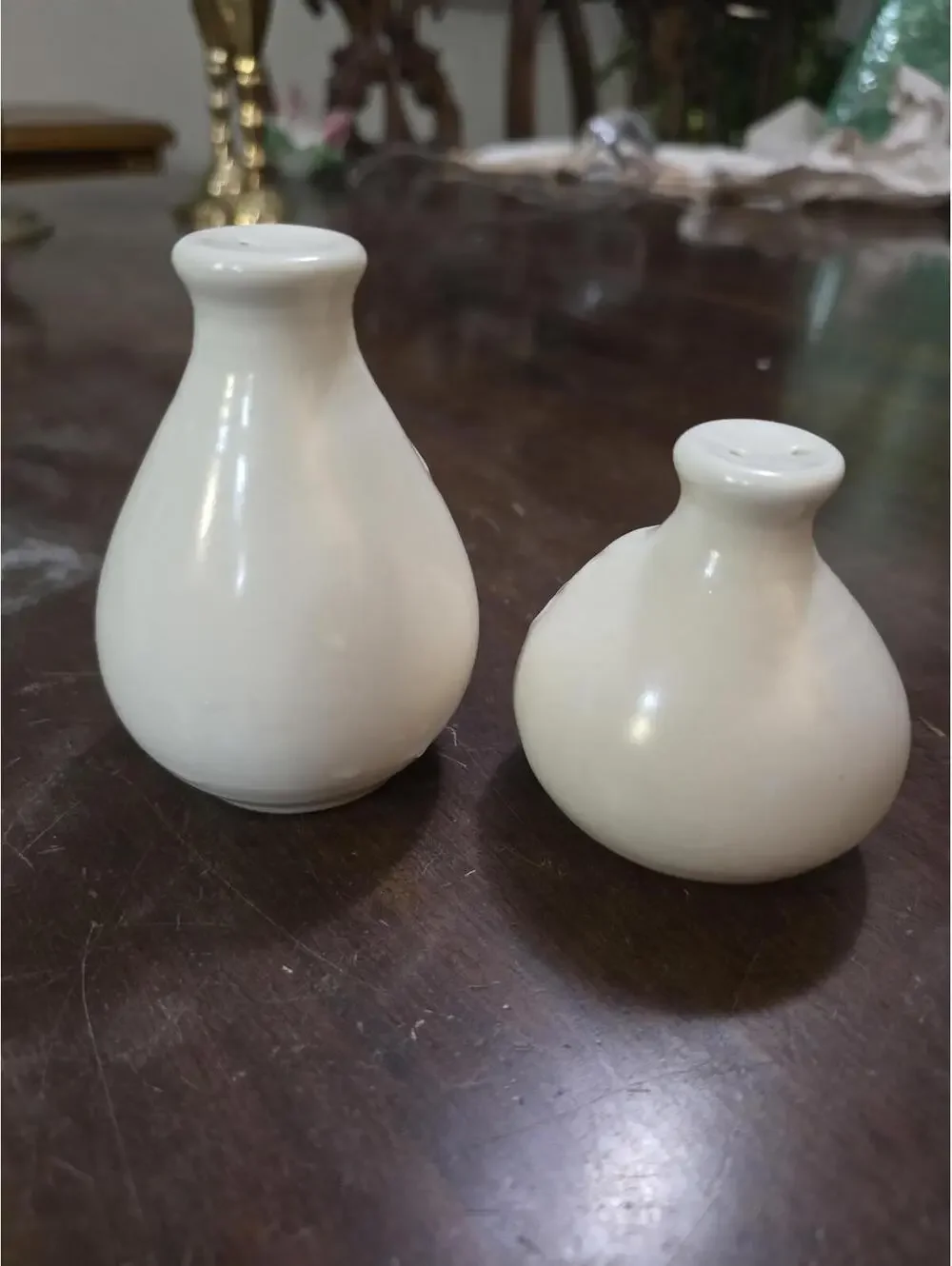 Vintage White Ceramic Floral Salt and Pepper Shakers